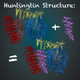 The huntingtin protein in blue, yellow, and red. It is stabilized by the HAP40 protein, in purple. Image: MPI of Biochemistry/ Illustration: Gabriele Stautner, ARTIFOX